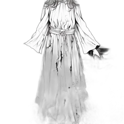 dress, staff, creature, mask transparent PNG cut-out