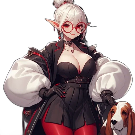 dress, jacket, staff, concept art transparent PNG cut-out
