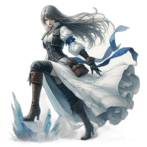 sword, weapon, dress, fantasy art transparent PNG cut-out