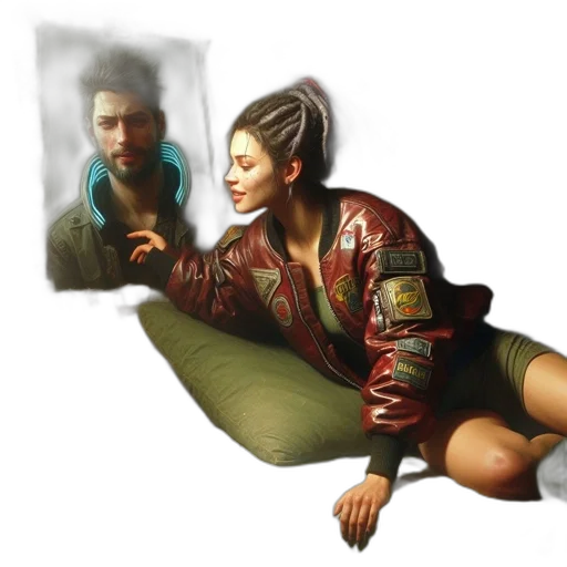 jacket, concept art, oil painting, photorealistic transparent PNG cut-out
