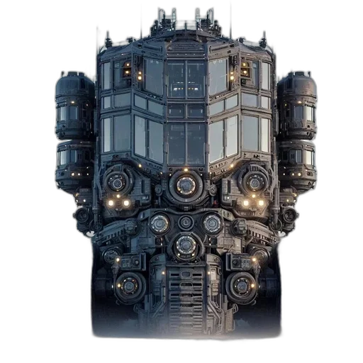 robot, face, weapon, crown transparent PNG cut-out