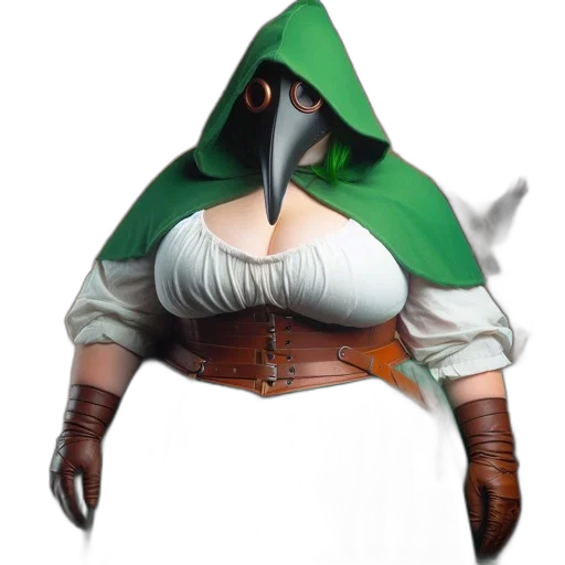 mask, jacket, staff, hat transparent PNG cut-out