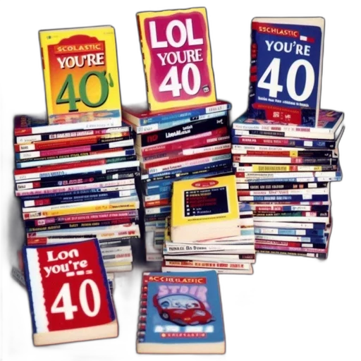 display, various, books, titled transparent PNG cut-out