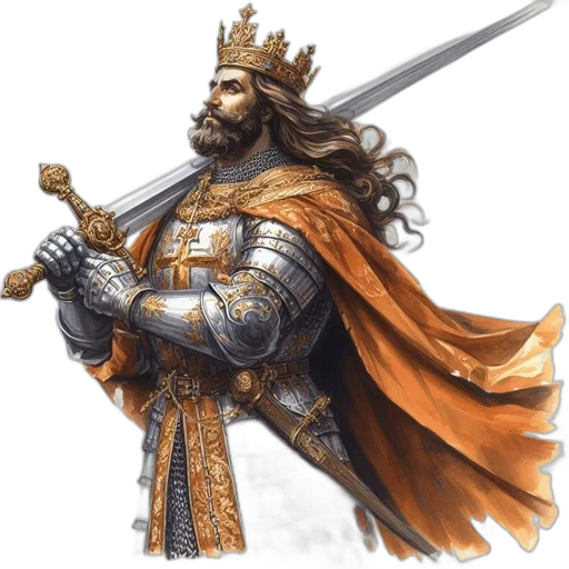 sword, crown, staff, fantasy art transparent PNG cut-out
