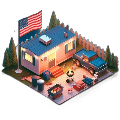 concept art, pixel art, 3d render, city street transparent PNG cut-out