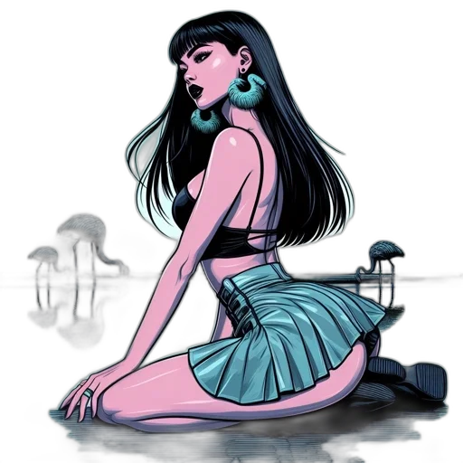dress, concept art, comic book art, cartoon transparent PNG cut-out