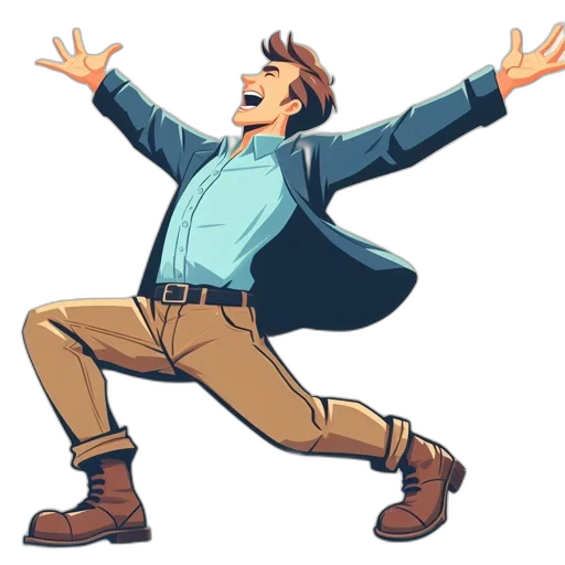 jacket, staff, concept art, cartoon transparent PNG cut-out