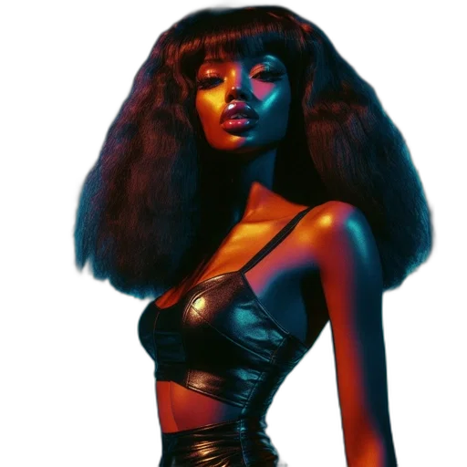 hair, crown, cyberpunk, woman transparent PNG cut-out