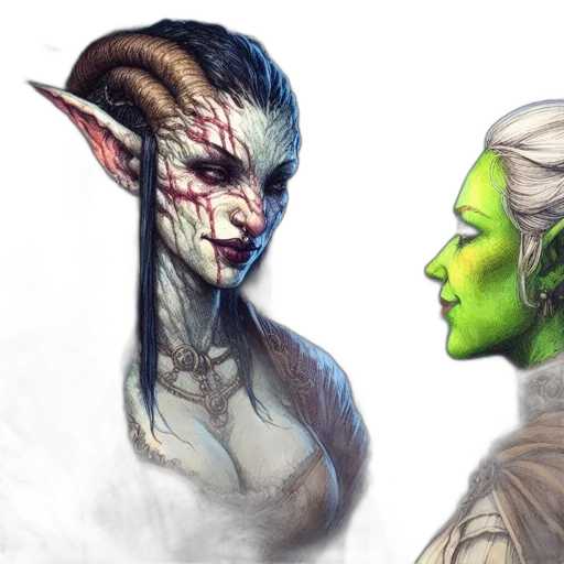fantasy art, concept art, comic book art, photorealistic transparent PNG cut-out