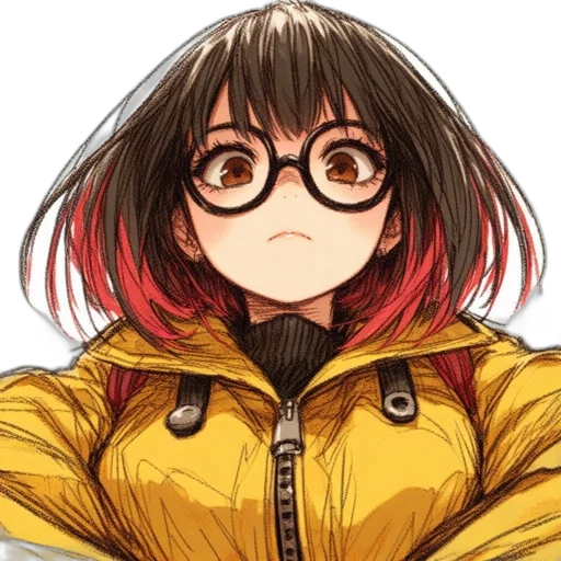 jacket, hair, face, mask transparent PNG cut-out