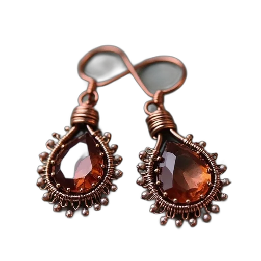 jewelry, set, earrings, wire transparent PNG cut-out