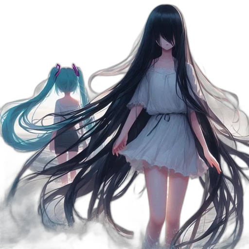 dress, hair, creature, mask transparent PNG cut-out