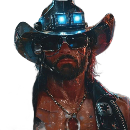 hat, robot, face, jacket transparent PNG cut-out