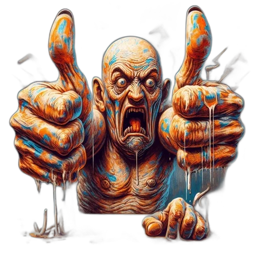 face, creature, staff, concept art transparent PNG cut-out