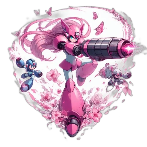 weapon, staff, robot, flower transparent PNG cut-out