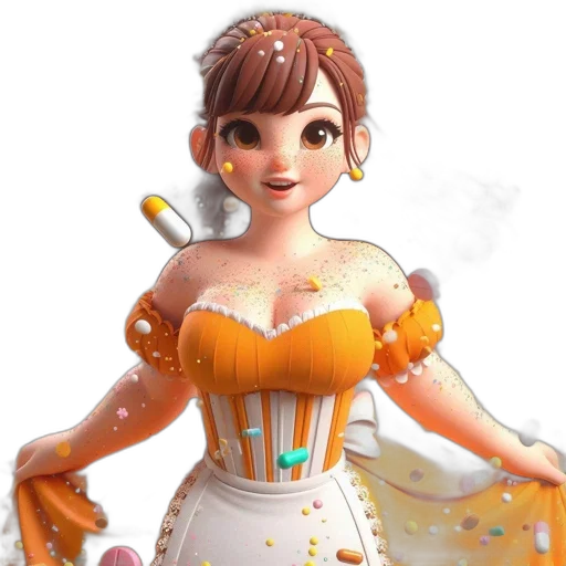 dress, jewelry, staff, robot transparent PNG cut-out