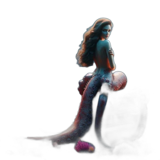 creature, hair, staff, dress transparent PNG cut-out