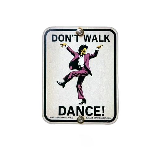 white, street, sign, dancing transparent PNG cut-out