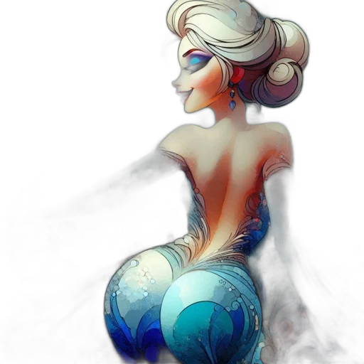 dress, fantasy art, concept art, comic book art transparent PNG cut-out