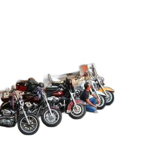 3d render, motorcycles, parked, front transparent PNG cut-out