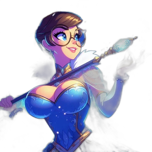 dress, staff, fantasy art, concept art transparent PNG cut-out