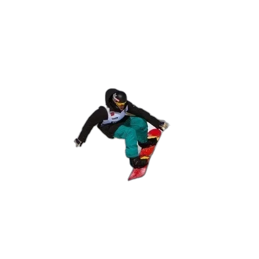 shoes, pixel art, snowboarder, mid-air transparent PNG cut-out