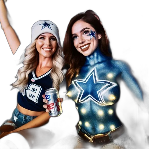 cartoon, two, women, wearing transparent PNG cut-out