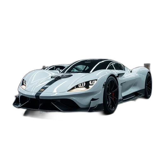 car, 3d render, photorealistic, electric transparent PNG cut-out