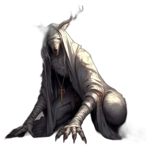 creature, staff, mask, dragon transparent PNG cut-out