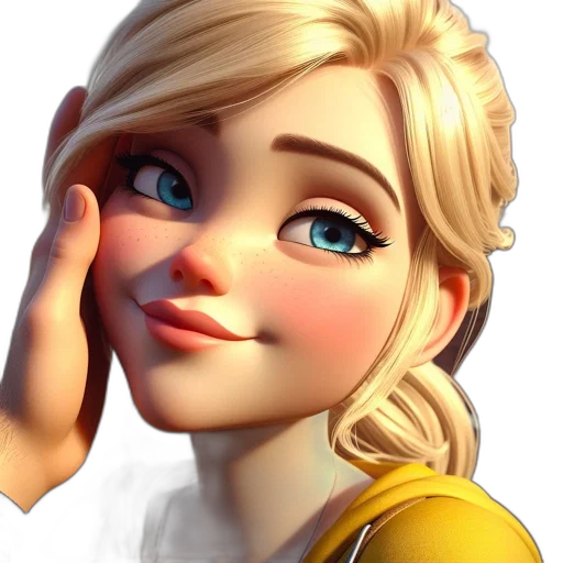 face, photorealistic, 3d render, cartoon transparent PNG cut-out