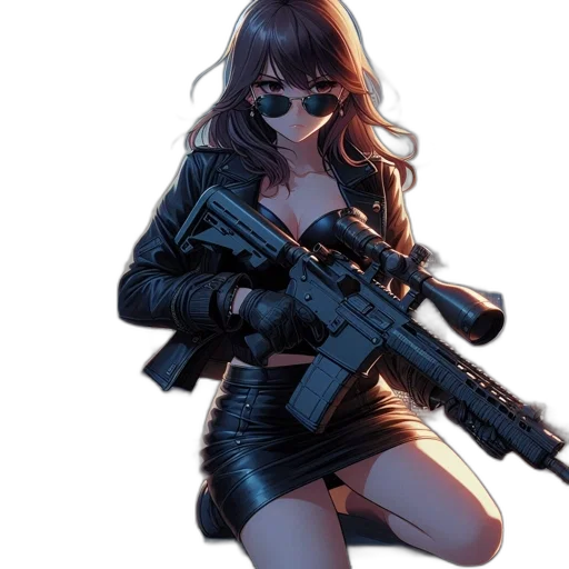 weapon, comic book art, concept art, cyberpunk transparent PNG cut-out
