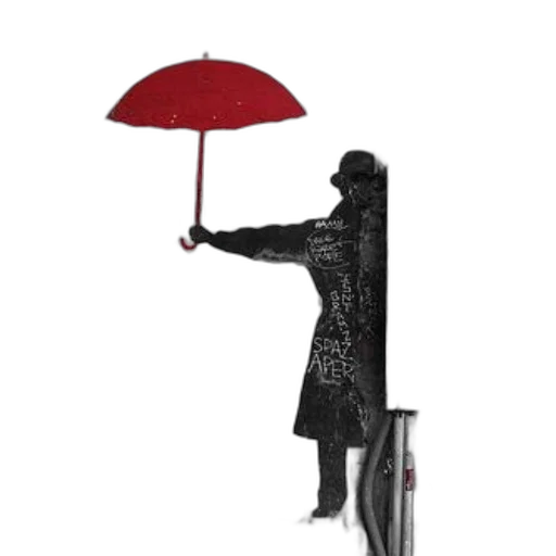 umbrella, staff, jacket, hat transparent PNG cut-out
