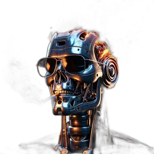 robot, face, mask, cyberpunk transparent PNG cut-out