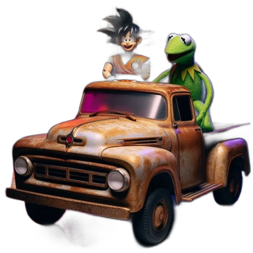 car, concept art, 3d render, cartoon transparent PNG cut-out