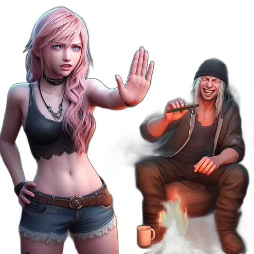concept art, fantasy art, 3d render, comic book art transparent PNG cut-out