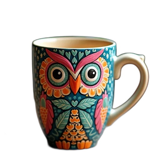 3d render, photorealistic, colorful, owl transparent PNG cut-out