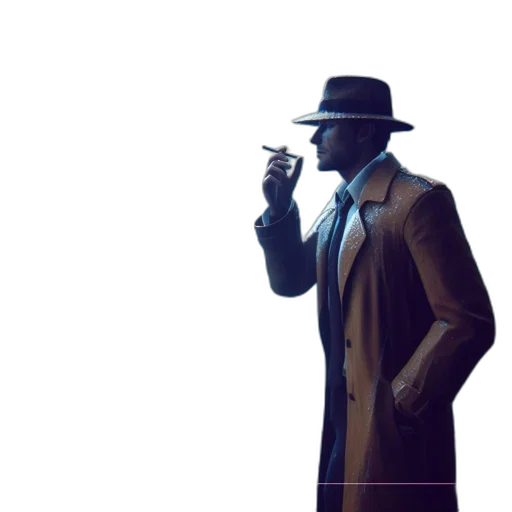 jacket, hat, staff, weapon transparent PNG cut-out