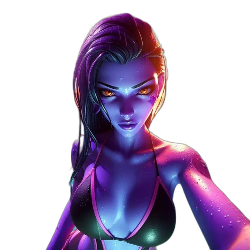 concept art, fantasy art, comic book art, cyberpunk transparent PNG cut-out