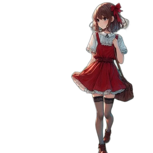 dress, staff, weapon, shoes transparent PNG cut-out