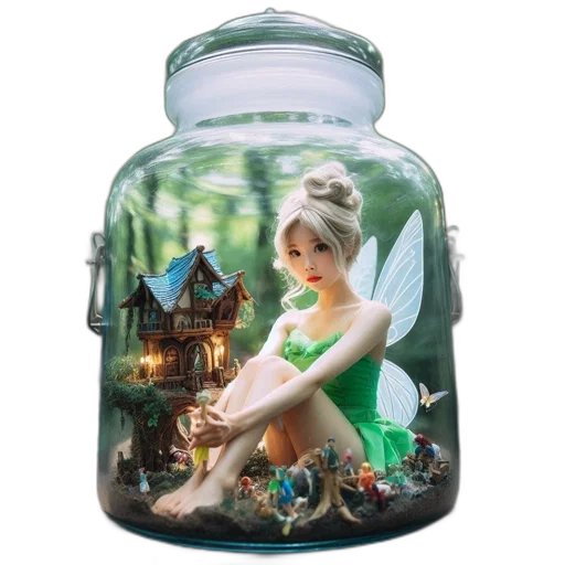 bottle, dress, jewelry, fantasy art transparent PNG cut-out