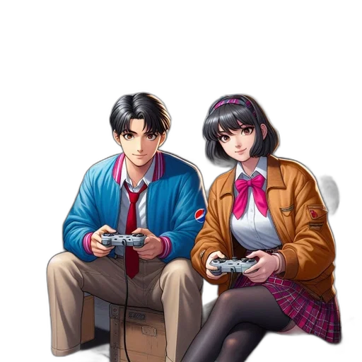 jacket, pixel art, vaporwave, anime transparent PNG cut-out