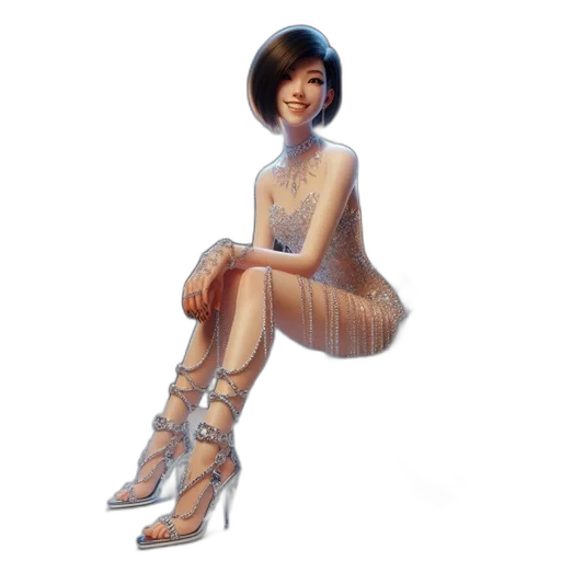 dress, staff, robot, shoes transparent PNG cut-out
