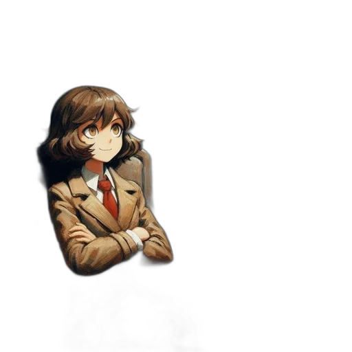jacket, face, staff, weapon transparent PNG cut-out