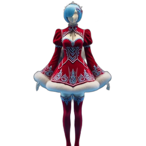 dress, robot, concept art, 3d render transparent PNG cut-out