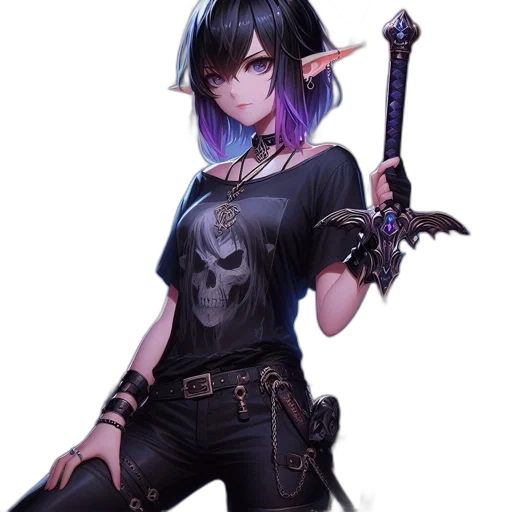staff, weapon, sword, fantasy art transparent PNG cut-out