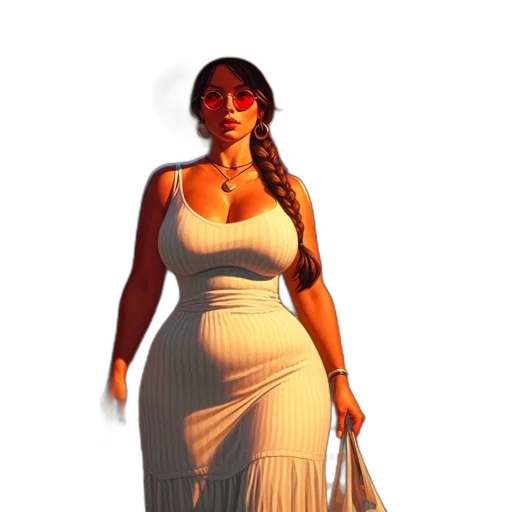 dress, jewelry, staff, 3d render transparent PNG cut-out