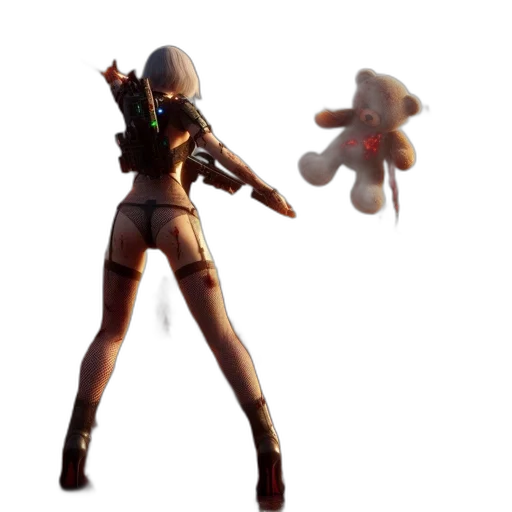 weapon, creature, staff, robot transparent PNG cut-out
