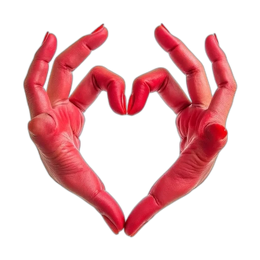jewelry, 3d render, handprint, heart transparent PNG cut-out