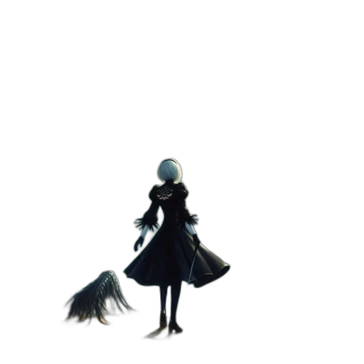 dress, staff, creature, mask transparent PNG cut-out