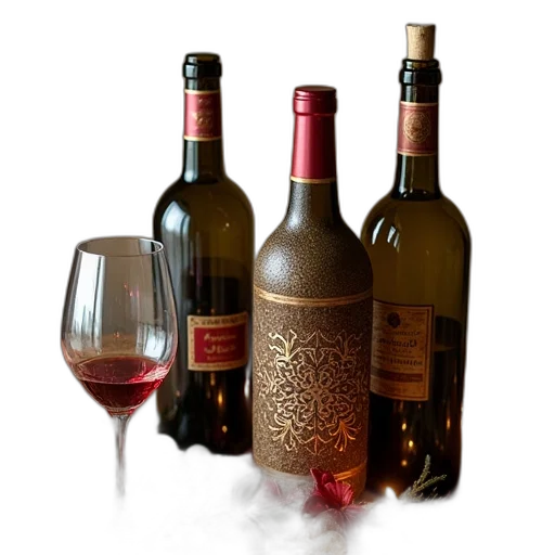 bottle, 3d render, photorealistic, wine transparent PNG cut-out